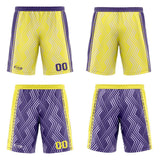Custom Yellow Purple Reversible Basketball Suit for Adults and Kids Personalized Jersey