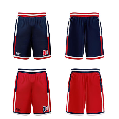 Custom Navy Red Reversible Basketball Suit for Adults and Kids Personalized Jersey