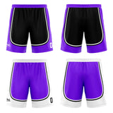 Custom Black Purple Reversible Basketball Suit for Adults and Kids Personalized Jersey