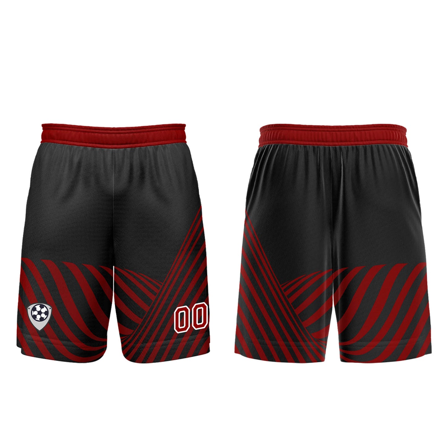 Custom Black Red Uniform Jersey Kids Adults Personalized Set Jersey Shirt