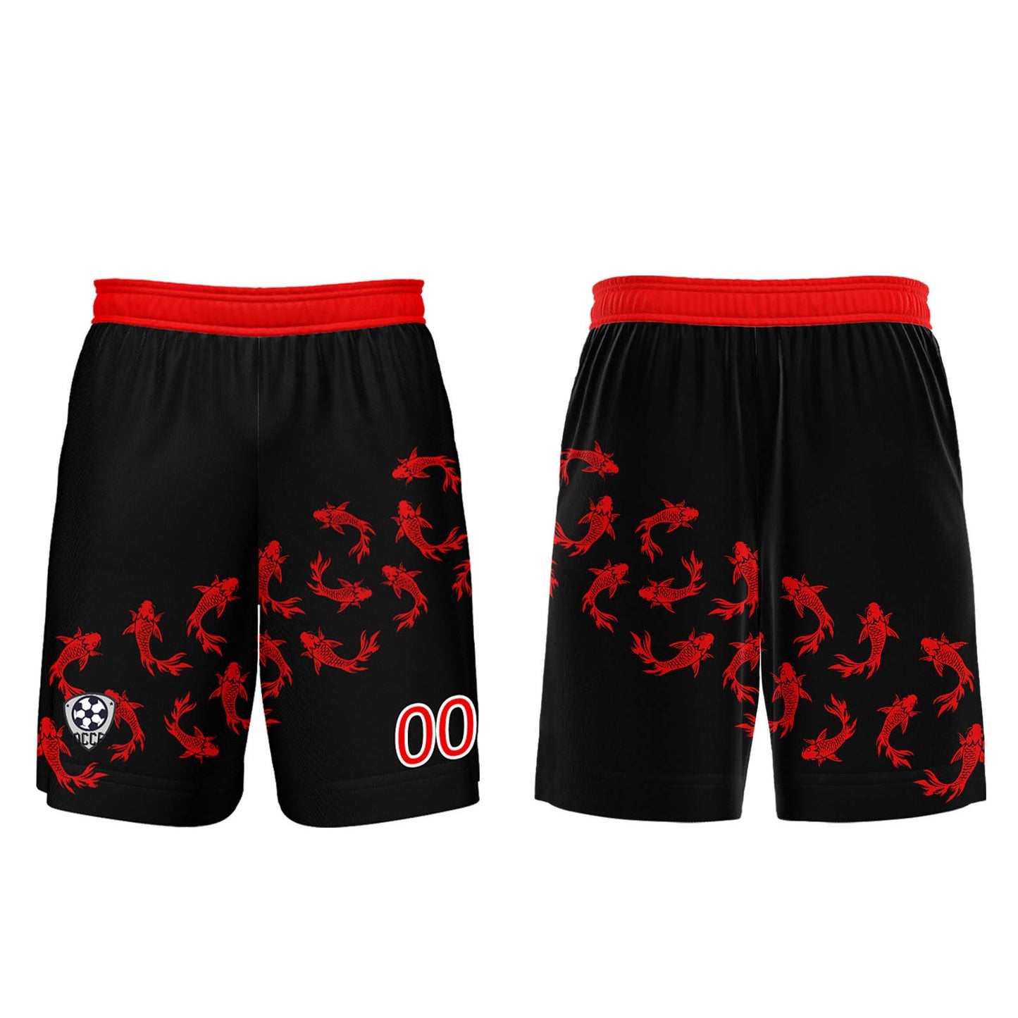 Custom Black Red Soccer Uniform Jersey Kids Adults Personalized Set Jersey Shirt