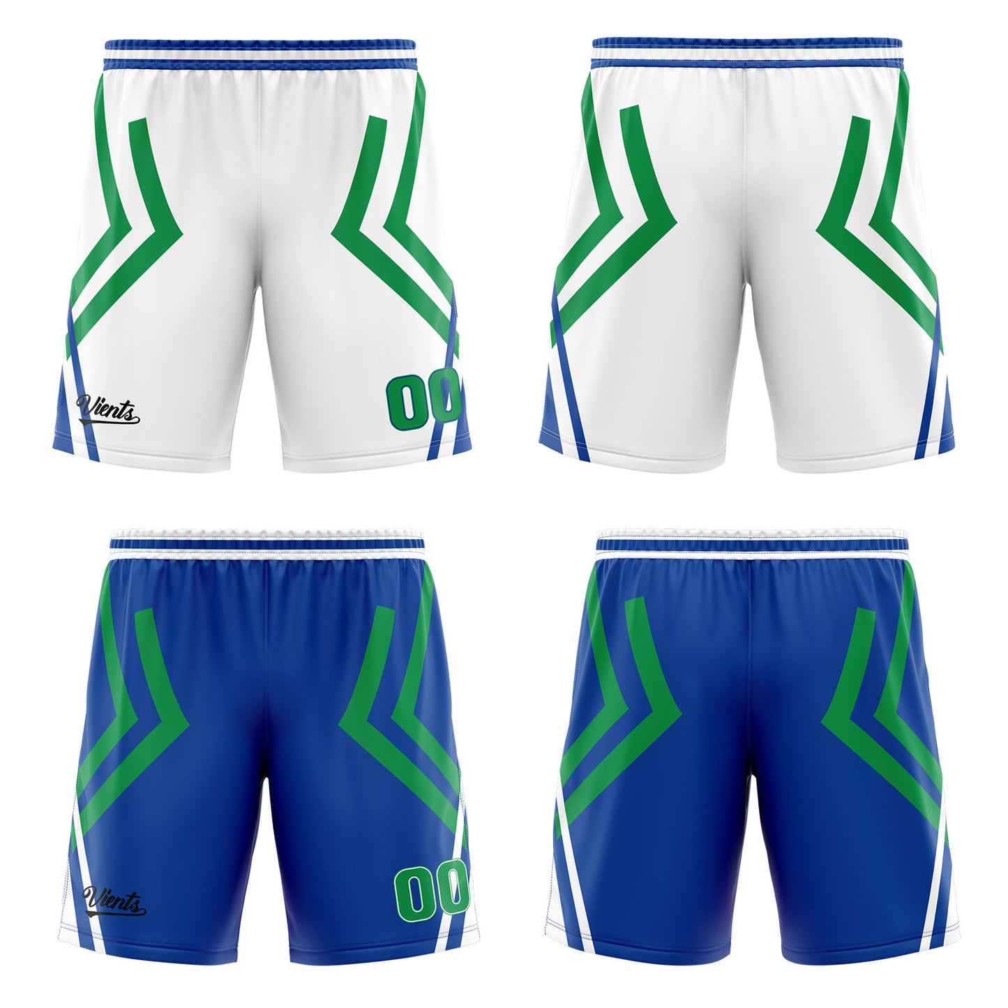 Custom White Blue Green Reversible Basketball Suit for Adults and Kids Personalized Jersey