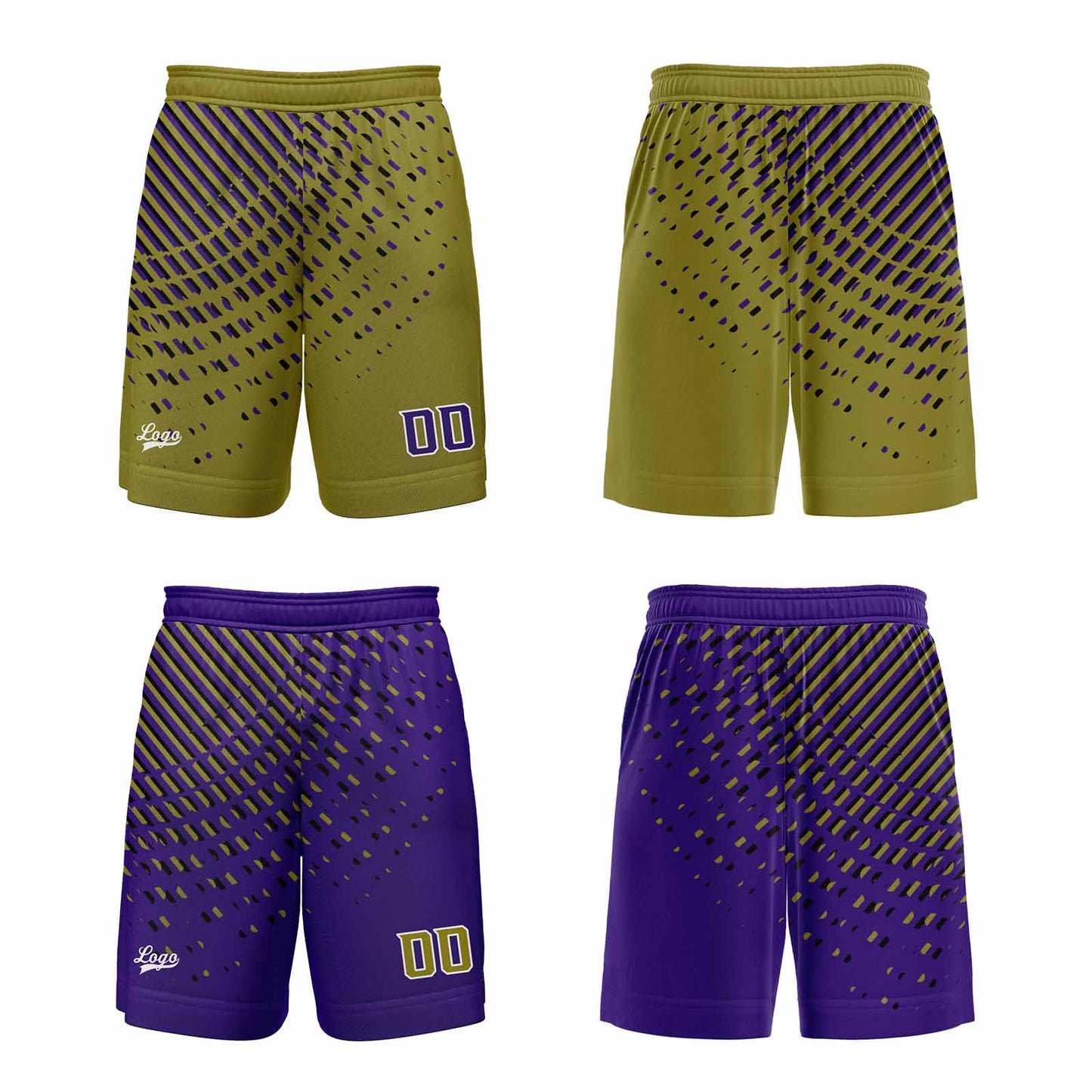 Custom Gold Purple Reversible Basketball Suit for Adults and Kids Personalized Jersey