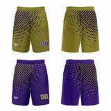 Custom Gold Purple Reversible Basketball Suit for Adults and Kids Personalized Jersey