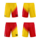 Custom Yellow Red Reversible Basketball Suit for Adults and Kids Personalized Jersey