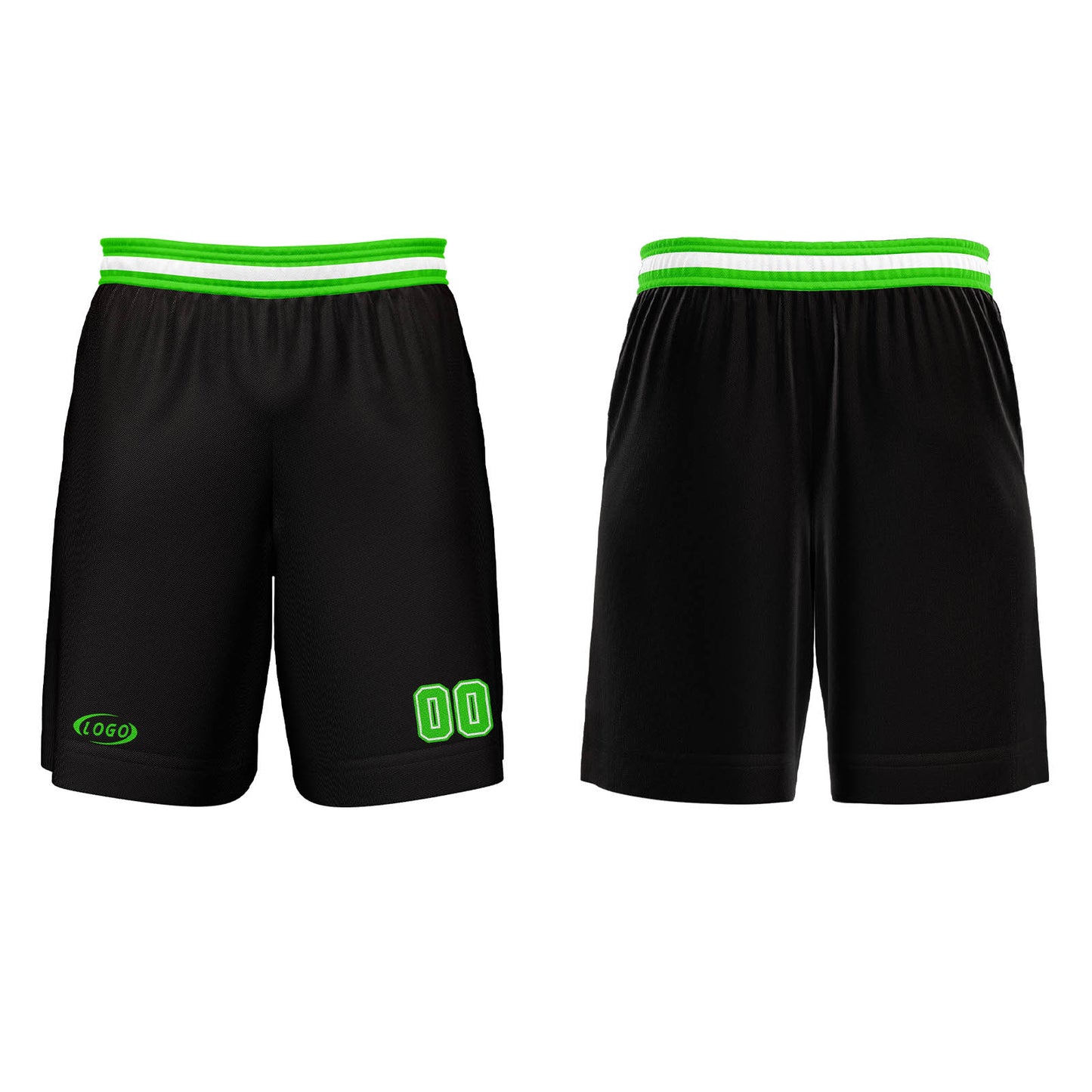 Custom Black Bright Green White Basketball Jersey Uniform Suit Printed Your Logo Name Number