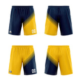 Custom Navy Yellow Reversible Basketball Suit for Adults and Kids Personalized Jersey