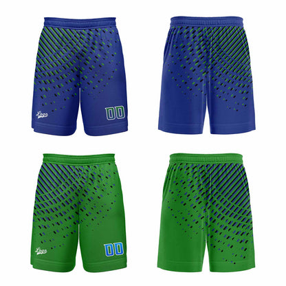 Custom Blue Green Reversible Basketball Suit for Adults and Kids Personalized Jersey