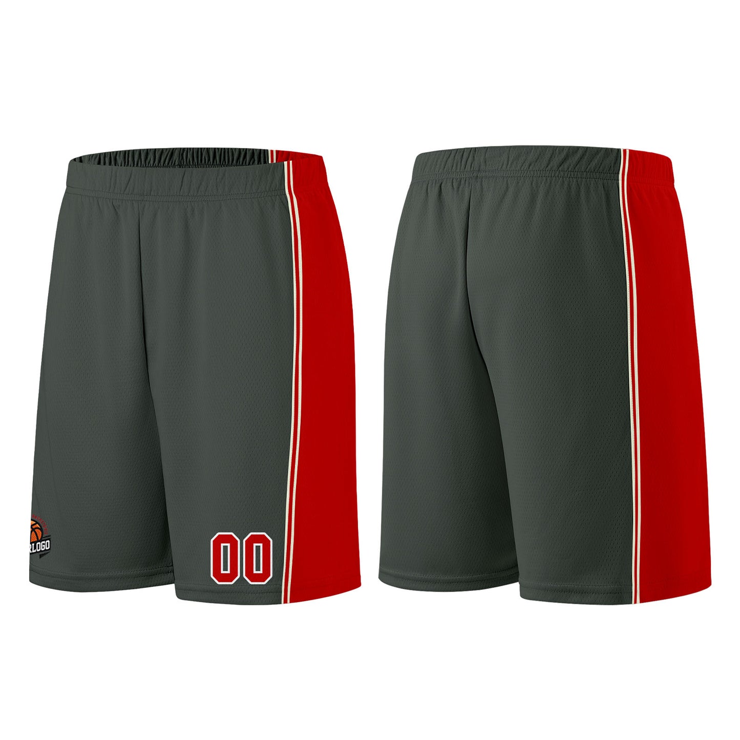 Custom Dark Gray-Red Basketball Jersey for Men Women Adult Youth Stitched Name Number Logo