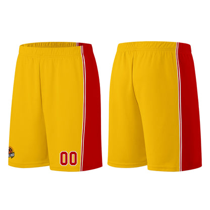 Custom Yellow Red Basketball Jersey for Men Women Adult Youth Stitched Name Number Logo