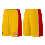 Custom Yellow Red Basketball Jersey for Men Women Adult Youth Stitched Name Number Logo