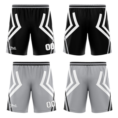 Custom Black Grey Reversible Basketball Suit for Adults and Kids Personalized Jersey