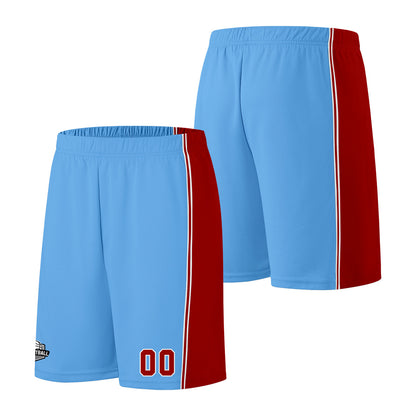 Custom Llight Blue Red Basketball Jersey for Men Women Adult Youth Stitched Name Number Logo