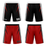Custom Black Red Reversible Basketball Suit for Adults and Kids Personalized Jersey