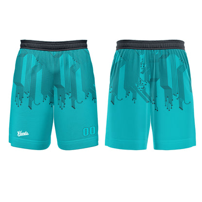 Custom Cyan Dark Gray Basketball Soccer Football Shooting Long T-Shirt for Adults and Kids