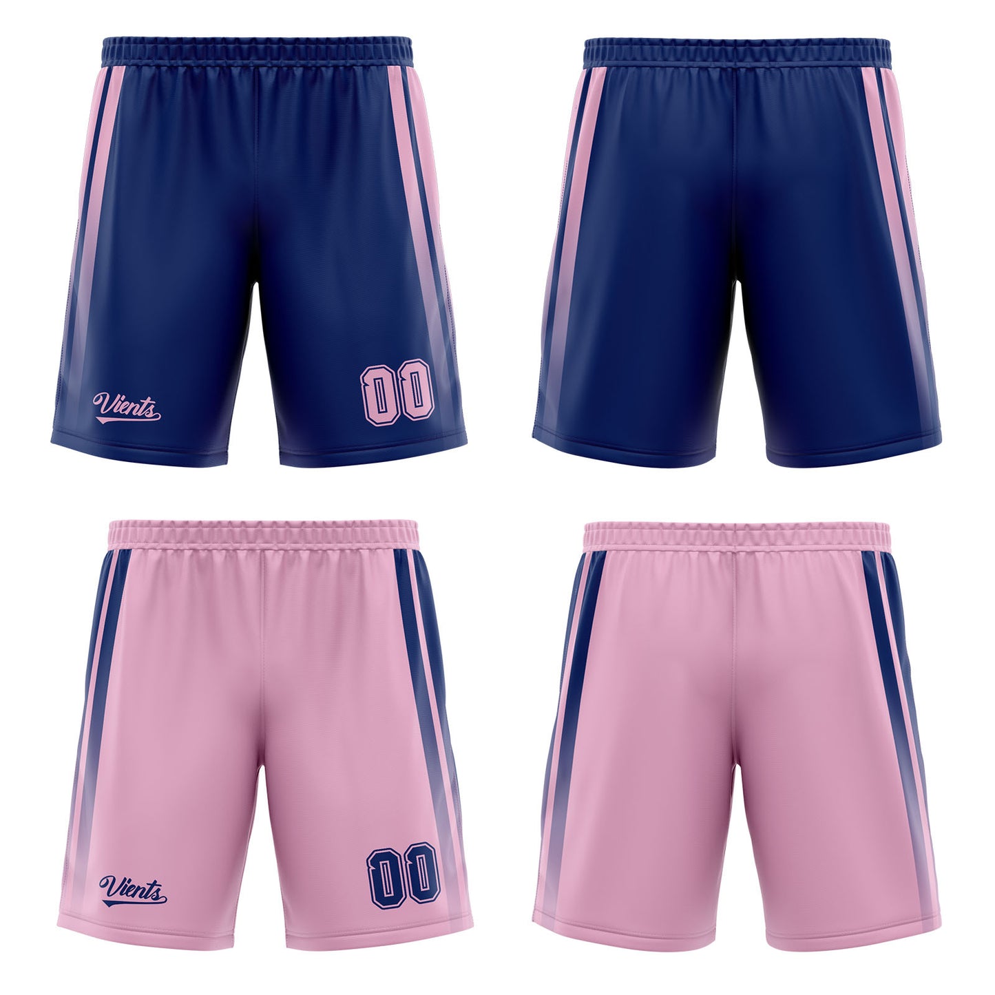 Custom Dull Blue Pink Reversible Basketball Suit for Adults and Kids Personalized Jersey