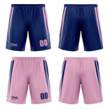 Custom Dull Blue Pink Reversible Basketball Suit for Adults and Kids Personalized Jersey