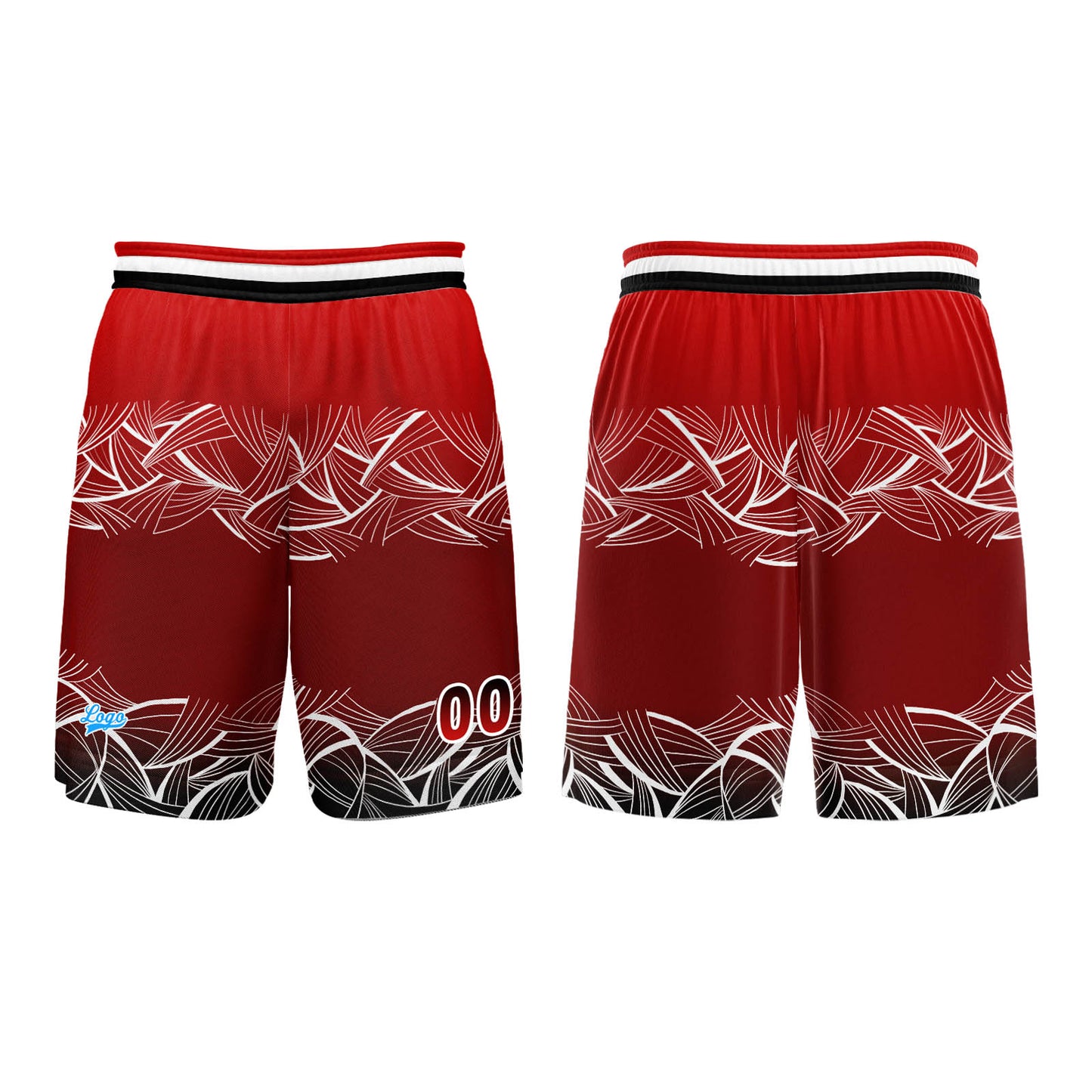 Custom Red Basketball Jersey Uniform Suit Printed Your Logo Name Number
