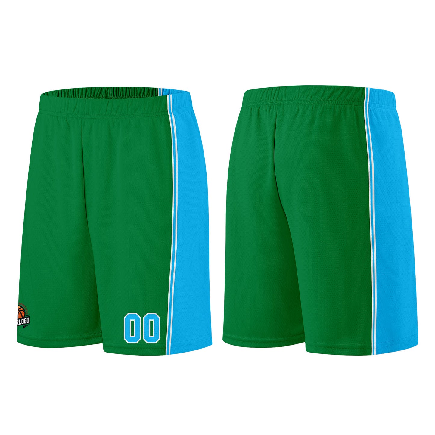 Custom Kelly Green Llight Blue Basketball Jersey for Men Women Adult Youth Stitched Name Number Logo
