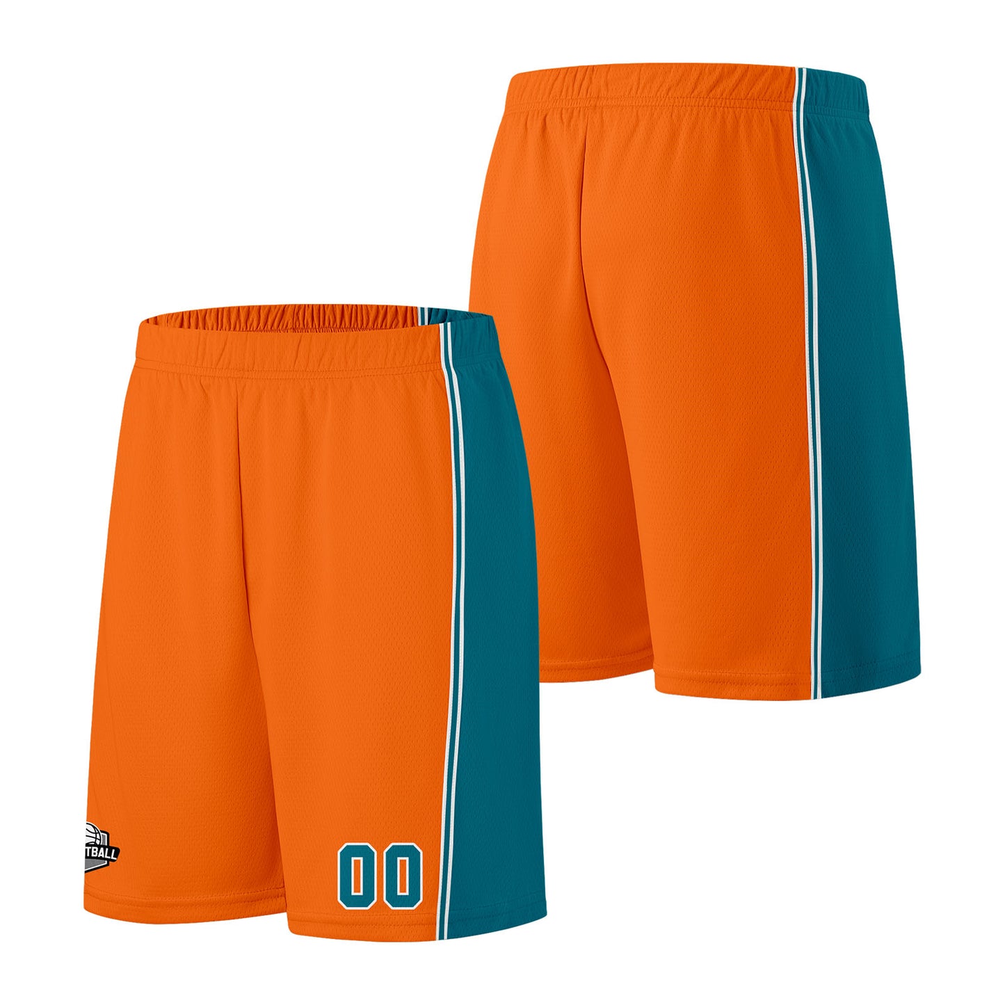 Custom Orange Teal Basketball Jersey for Men Women Adult Youth Stitched Name Number Logo