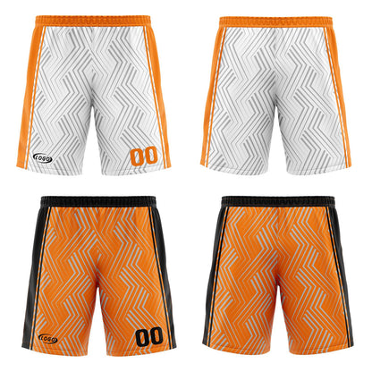 Custom White Orange Reversible Basketball Suit for Adults and Kids Personalized Jersey