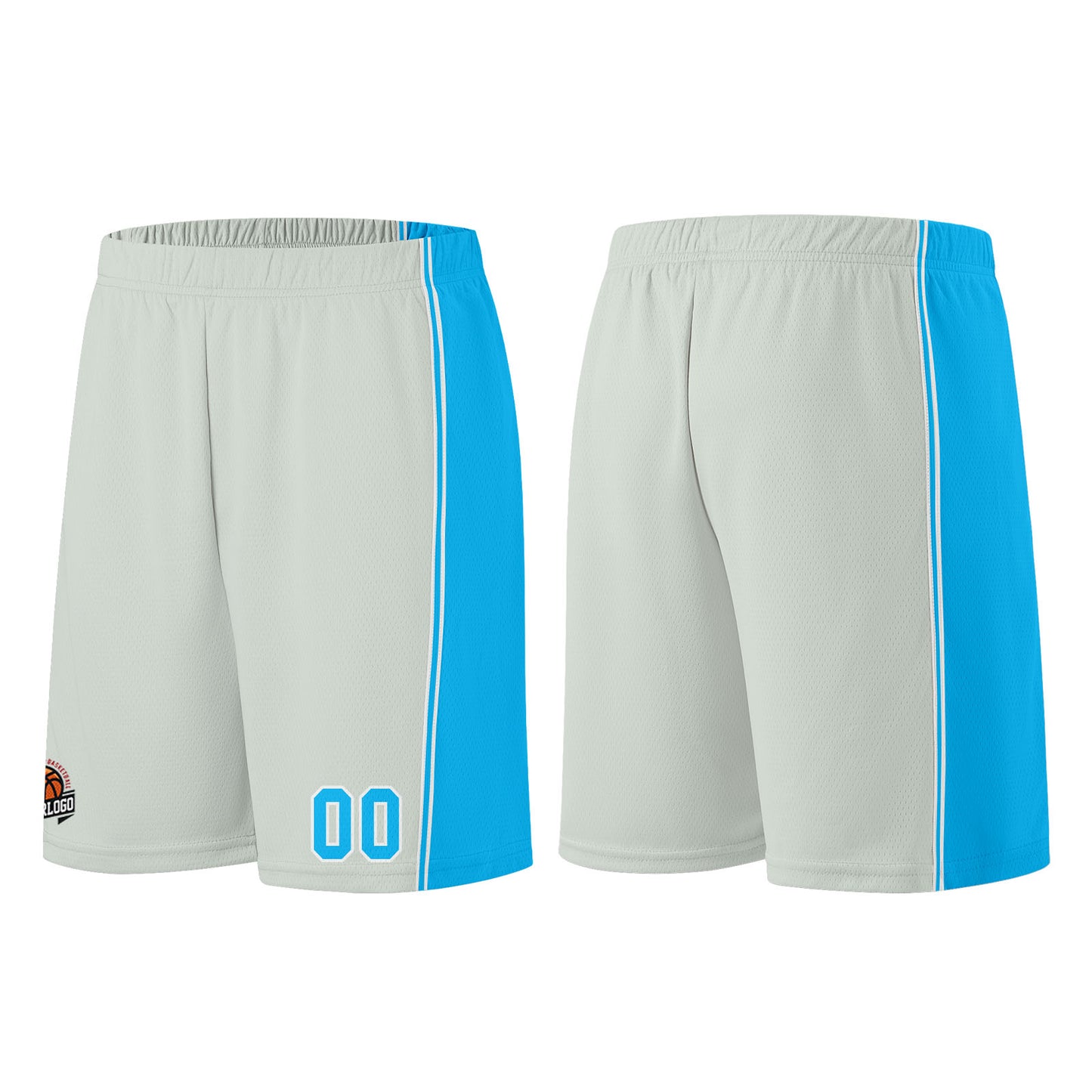 Custom Gray-Light Blue Basketball Jersey for Men Women Adult Youth Stitched Name Number Logo