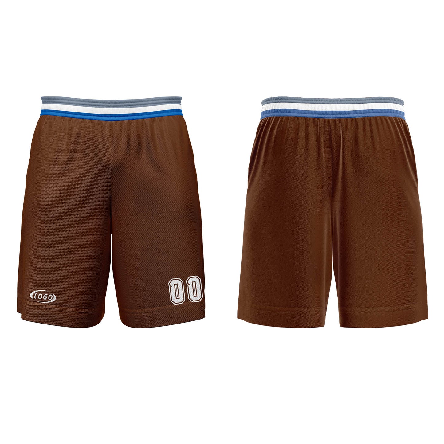 Custom Brown White Gray Blue Basketball Jersey Uniform Suit Printed Your Logo Name Number
