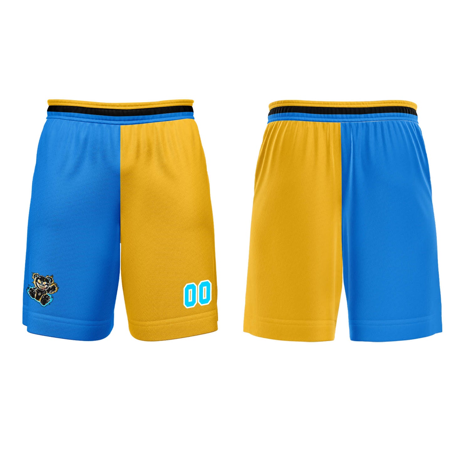 Custom Blue Yellow Basketball Jersey Uniform Suit Printed Your Logo Name Number
