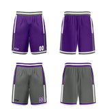 Custom Purple Grey Reversible Basketball Suit for Adults and Kids Personalized Jersey