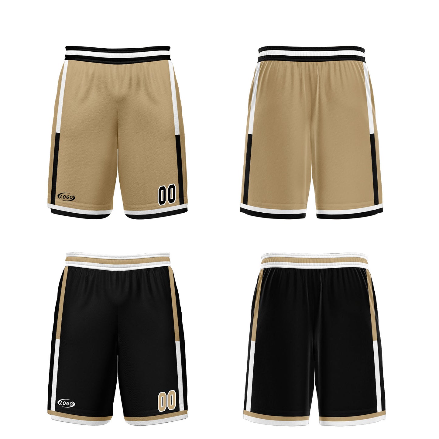 Custom Gold Black Reversible Basketball Suit for Adults and Kids Personalized Jersey