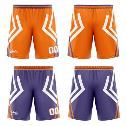 Custom Orange Purple Reversible Basketball Suit for Adults and Kids Personalized Jersey