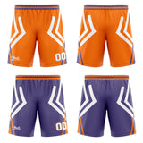 Custom Orange Purple Reversible Basketball Suit for Adults and Kids Personalized Jersey