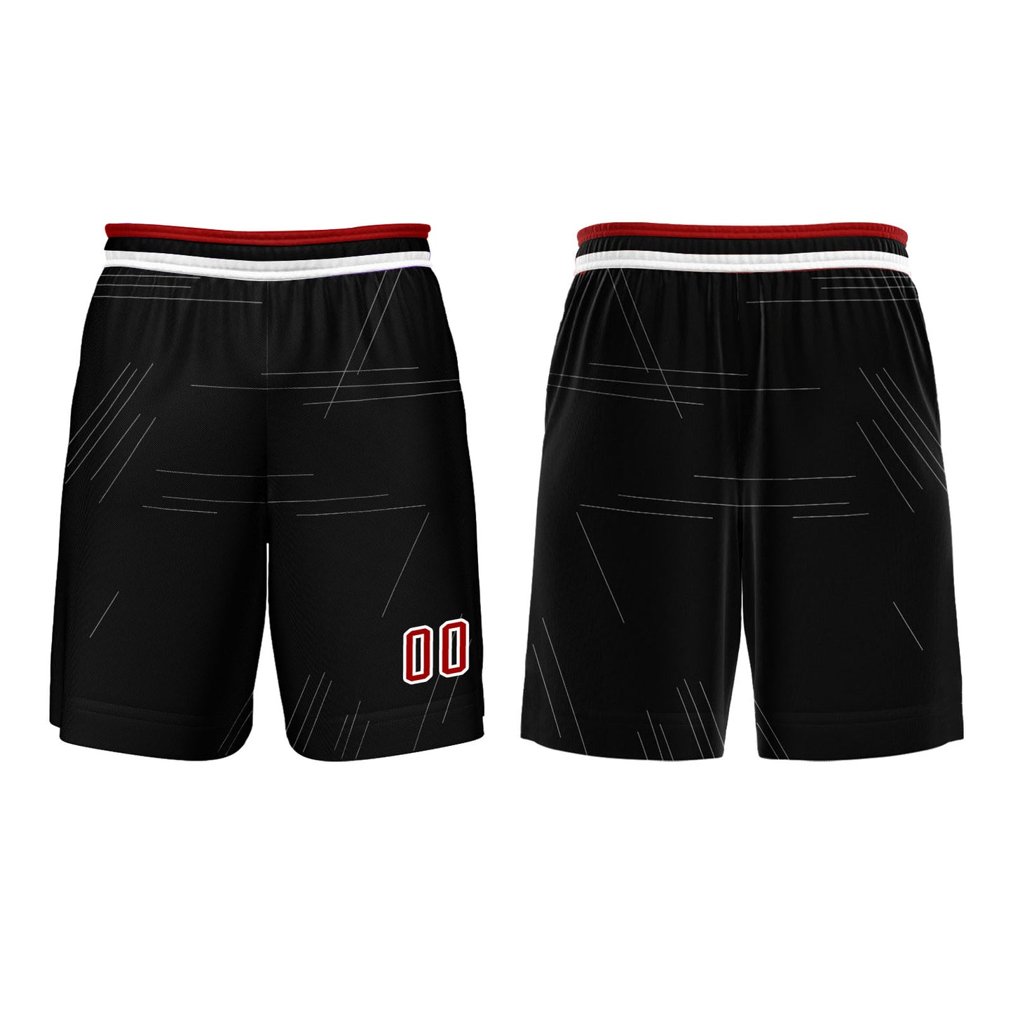 Custom Black Red Basketball Jersey Uniform Suit Printed Your Logo Name Number