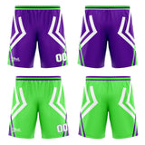 Custom Purple Green Reversible Basketball Suit for Adults and Kids Personalized Jersey