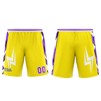 Custom Yellow Purple Basketball Jersey Uniform Suit Printed Your Logo Name Number