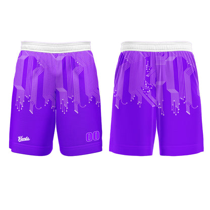 Custom Purple White Basketball Soccer Football Shooting Long T-Shirt for Adults and Kids