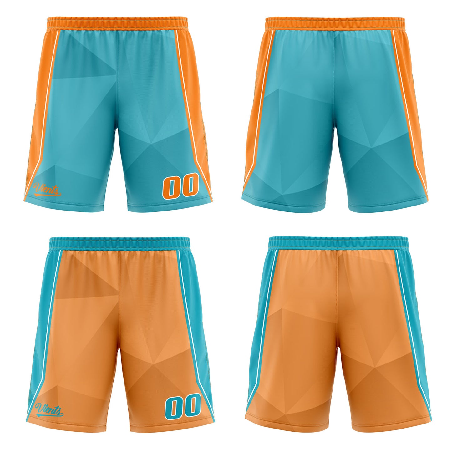 Custom Cyan Orange Reversible Basketball Suit for Adults and Kids Personalized Jersey