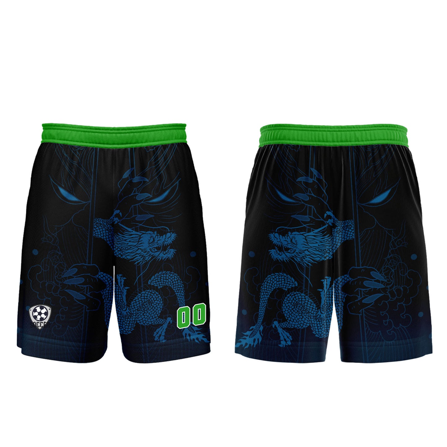 Custom Blue Green Uniform Jersey Kids Adults Personalized Set Jersey Shirt
