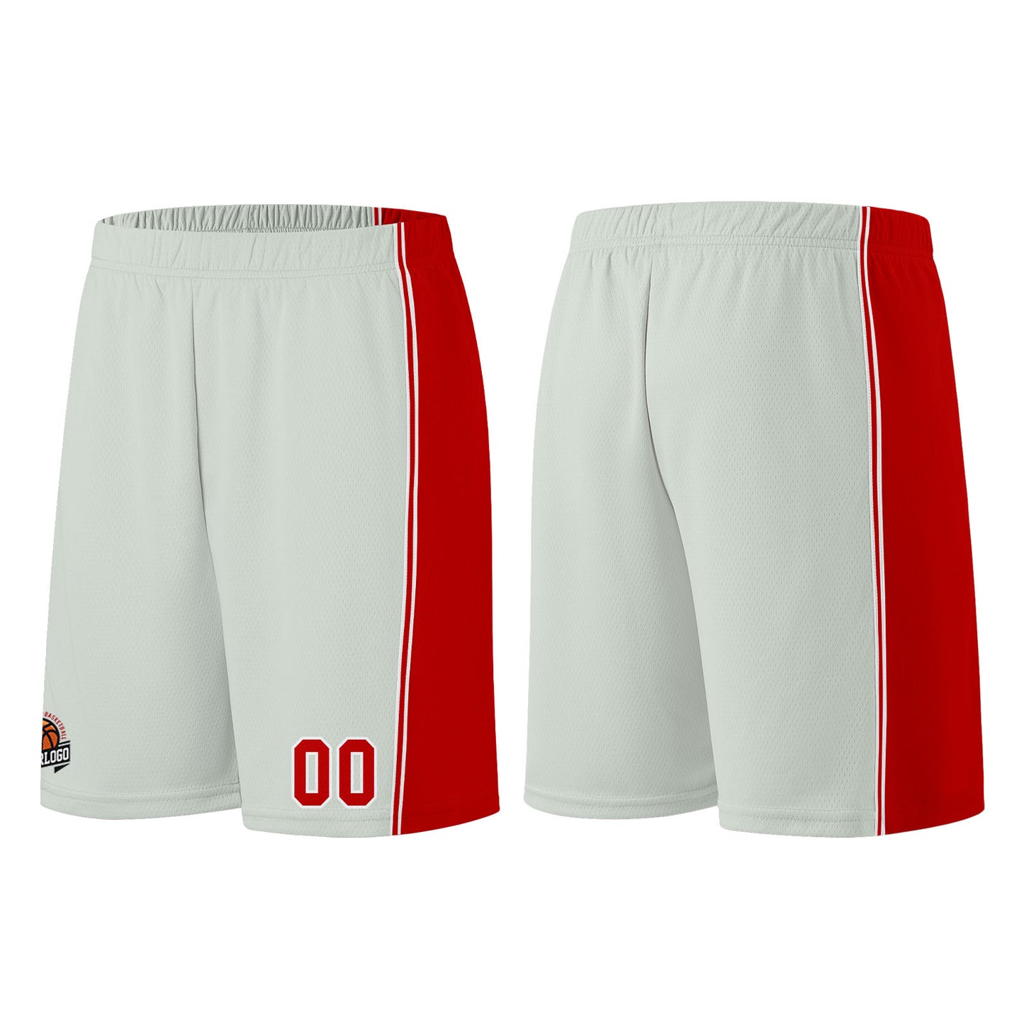 Custom Gray-Red Basketball Jersey for Men Women Adult Youth Stitched Name Number Logo