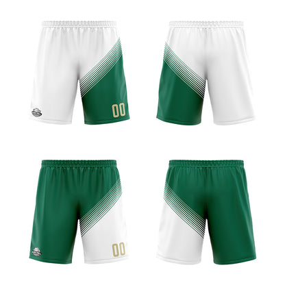 Custom White Green Reversible Basketball Suit for Adults and Kids Personalized Jersey