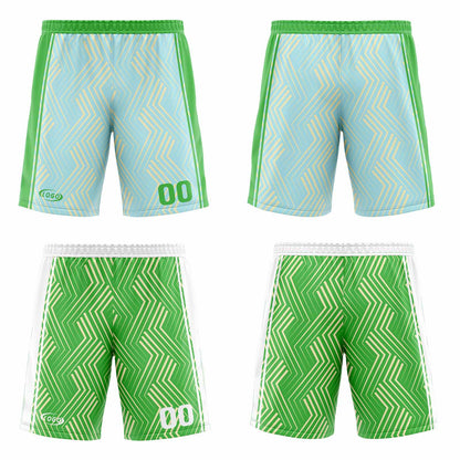 Custom Light Blue Green Reversible Basketball Suit for Adults and Kids Personalized Jersey