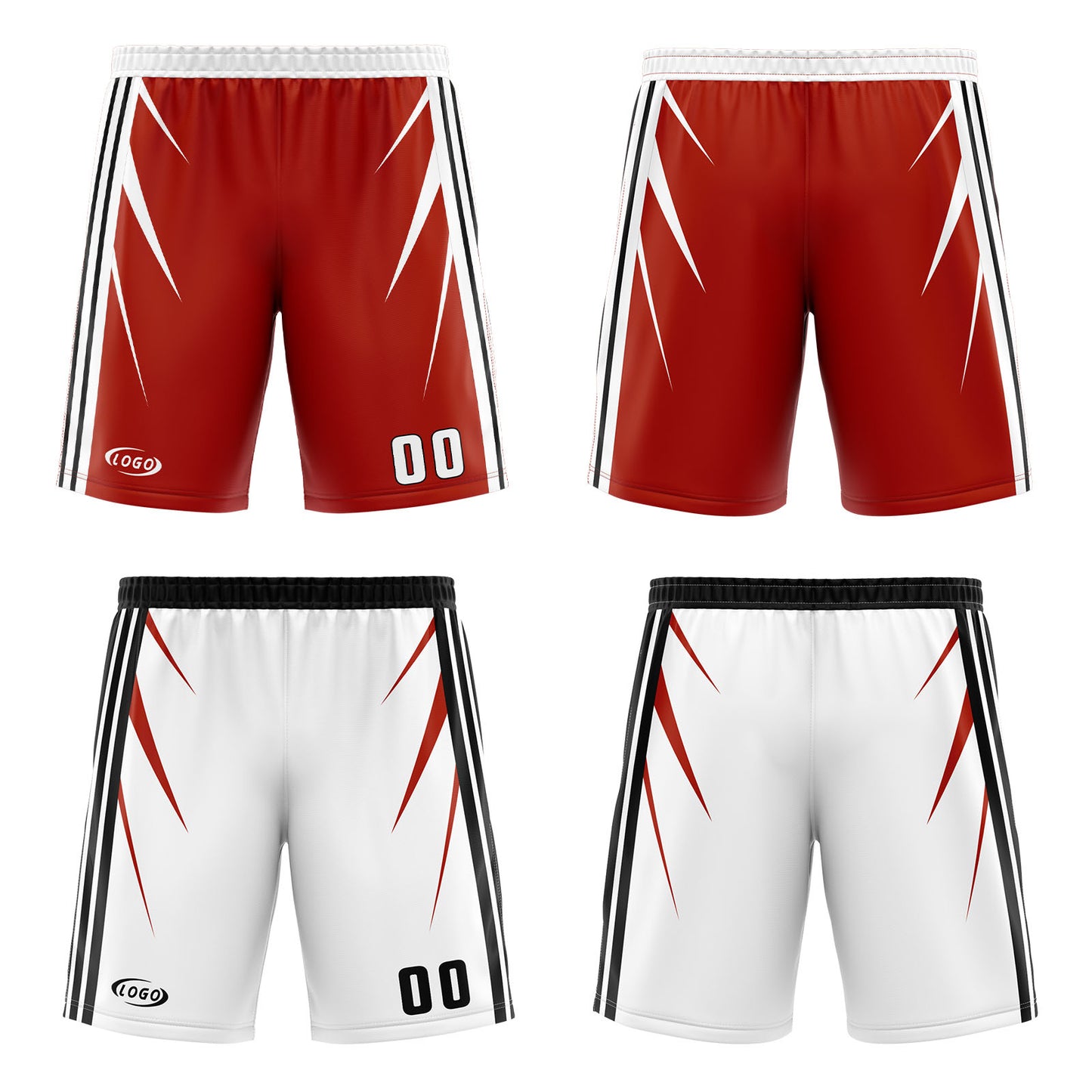 Custom Red White Reversible Basketball Suit for Adults and Kids Personalized Jersey