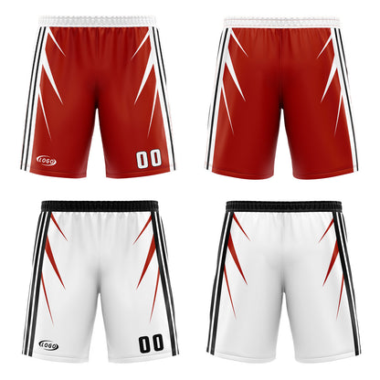 Custom Red White Reversible Basketball Suit for Adults and Kids Personalized Jersey