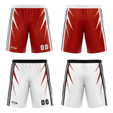 Custom Red White Reversible Basketball Suit for Adults and Kids Personalized Jersey