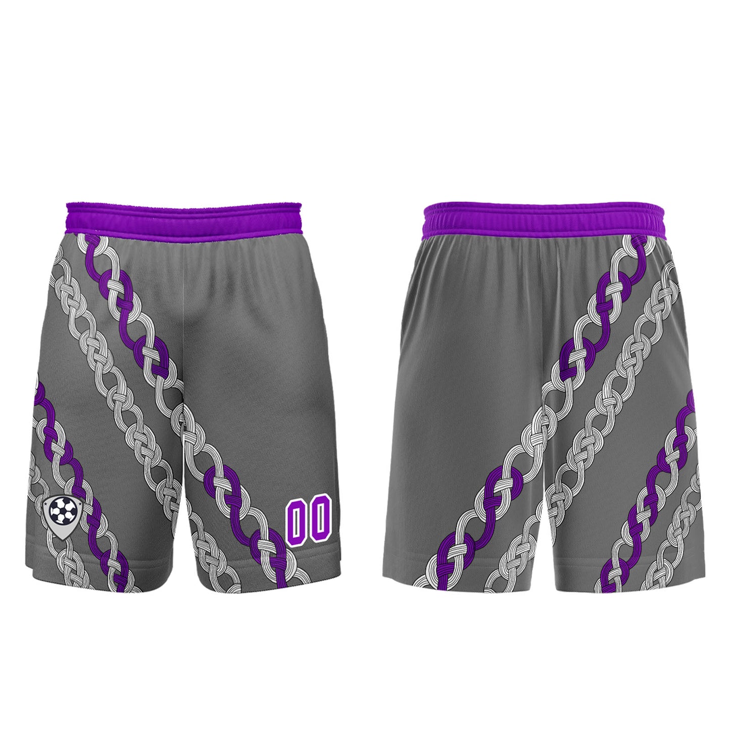 Custom Gray Violet Uniform Jersey Kids Adults Personalized Set Jersey Shirt
