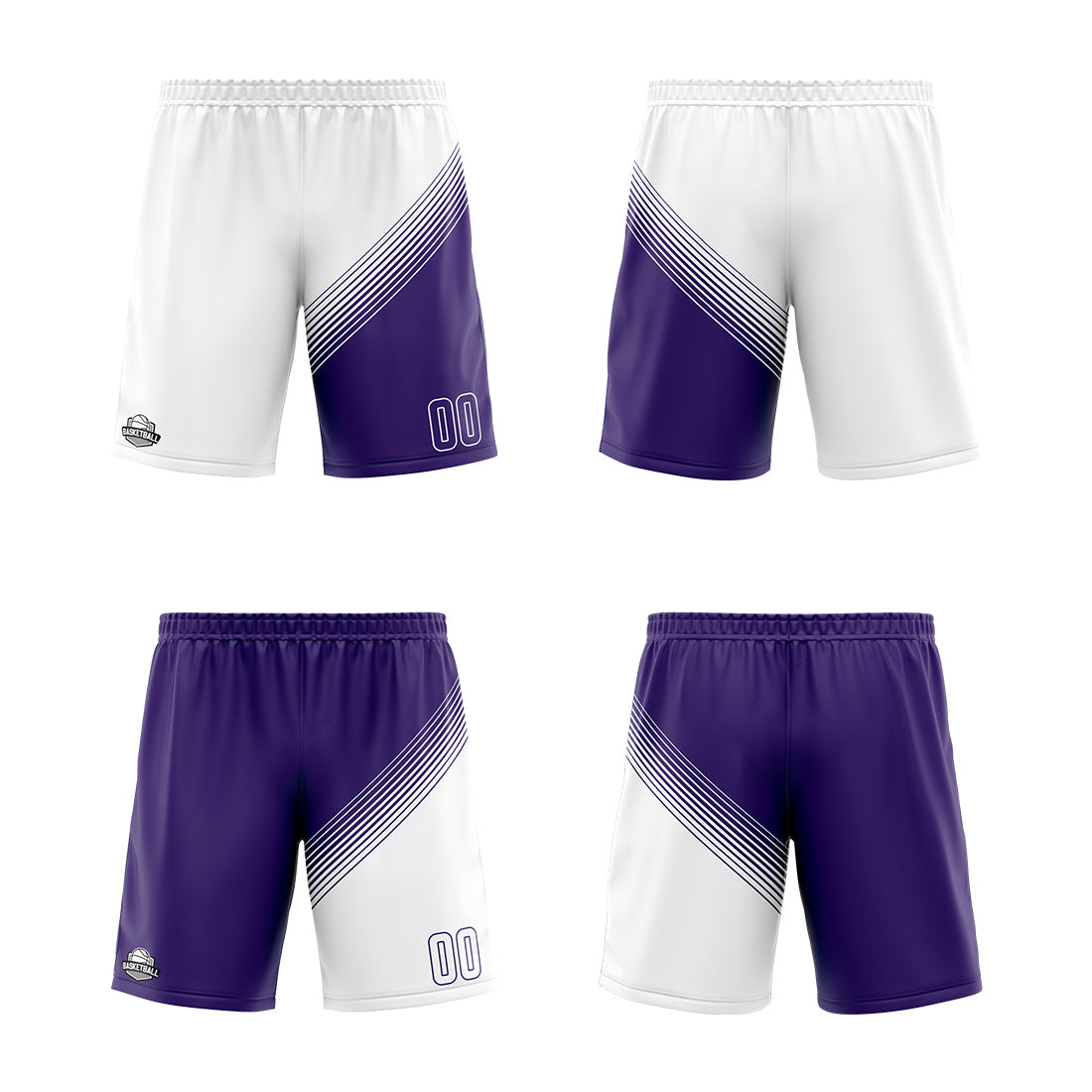 Custom White Purple Reversible Basketball Suit for Adults and Kids Personalized Jersey