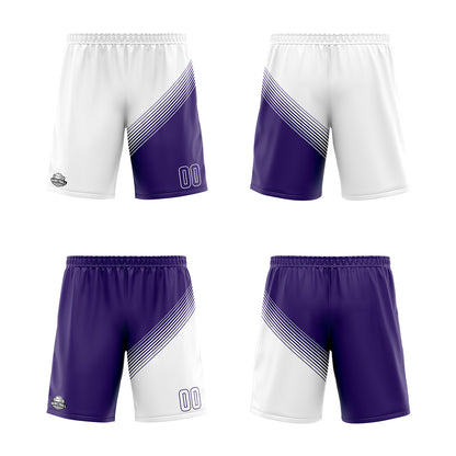 Custom White Purple Reversible Basketball Suit for Adults and Kids Personalized Jersey
