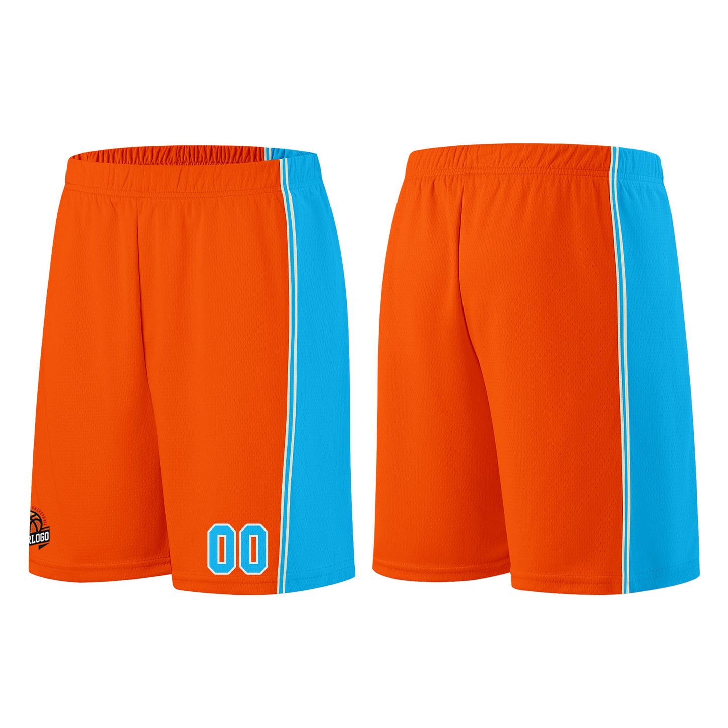 Custom Orange-Light Blue Basketball Jersey for Men Women Adult Youth Stitched Name Number Logo