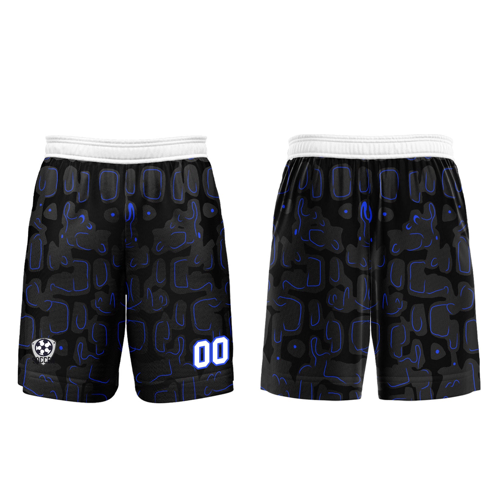 Custom Black Blue Soccer Uniform Jersey Kids Adults Personalized Set Jersey Shirt