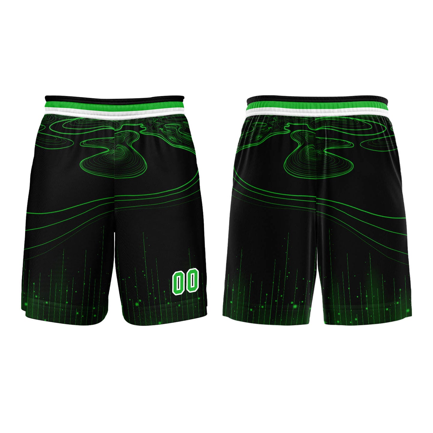 Custom Black Green Basketball Jersey Uniform Suit Printed Your Logo Name Number